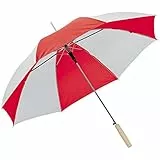 Relaxdays Automatik-Regenschirm / weiss-rot