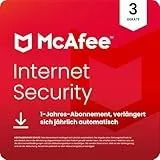 McAfee Internet Security (3 Geräte) 2025 |Echtzeitschutz für PCs vor neuen und dynamischen Bedrohungen | 1-Jahres-Abonnement mit automatischer Verlängerung | Download