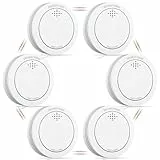 XINDUM 10 Jahre Rauchmelder mit Magnethalterung, Rauchmelder 6er Set, Klein Feuermelder Vernetzt Austauschbarer Batterie, 85 dB Alarm, Stummschaltung, Warnung bei niedrigem Batteriestand