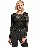 Urban Classics Ladies Lace Longsleeve Body Frauen Body schwarz XL 91% Polyamid, 9% Elasthan Basics