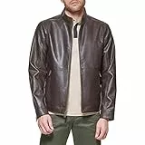 Dockers Herren Dylan Racer Jacke aus Kunstleder Kunstlederjacke, Dunkelbraun, L