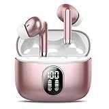 QXQ Bluetooth Kopfhörer, 2026 Neue Kopfhörer Kabellos Sport In Ear Bluetooth 5.4 Headphones mit 4 Mic, 40 Std Kabellose Kopfhörer Tiefer Bass, Noise Cancelling Earbuds Kompatibel Android iOS, Roségold