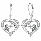 Yinsen Damen Hängend Ohrringe 925 Sterling Silber Pferde Ohrstecker für Mädchen - Geschenke für Pferdeliebhaber