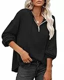 SENBATU Damen Oversize Kapuzenpullover Schwarz XXL