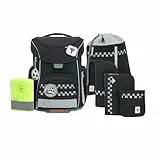 LÄSSIG 7-teiliges Schulranzen Set Kinder/School Set Slim Unique Black
