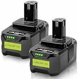 2 Stück 5,0Ah Ersatzakku für Ryobi 18V P108 Akku Li-ion Batterie, Akku für Ryobi ONE+ P104 P105 P107 RB18L50 RB18L40 RB18L25 RB18L15 RB18L13 Werkzeugen Akku mit LED-Anzeige