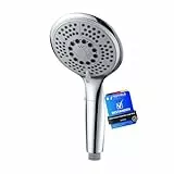 GRIFEMA Duschkopf Hochdruck – Wassersparende Regendusche XXL (Durchmesser 120mm) mit 5 Strahlarten, Handbrause & Brausekopf Dusche, Chrom, Leicht zu Reinigen, G803