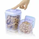 iChewie - BopTop (2er-Set) Luftdichter Lebensmittel-Lagerbehälter - Mechanischer Silikondichtungskanister - BPA-frei stapelbar - 500/1500ml