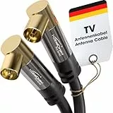 KabelDirekt – 4K Antennenkabel, Koaxialkabel, TV Kabel 90° gewinkelt – 2m – Fernsehkabel digital & analog – Erhältlich in 0,5-20m (Winkel-Stecker/Winkel-Buchse, DVB-C/DVB-T/DVB-S, schwarz)