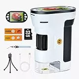 Wothfav 1000x Handy Mikroskop für Kinder, 1080P HD 2,0' IPS-Bildschirm, Taschenmikroskop mit Mini Tripod & 32GTF-Karte, Experimente für Kinder ab 4, Geschenke 4-12 Jahre Mädchen Jungen