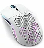 Glorious Gaming Model O Wireless Gaming Mouse – Superleichte 69 g, Wabendesign, RGB-Beleuchtung, beidhändig, verzögerungsfreier 2,4-GHz-Funk, bis zu 71 Stunden Akku – Mattweiß