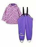 CareTec Baby und Kinder Regenjacke und Regenhose mit Fleece Futter im Set, Chateau Rose (570), 104