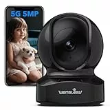 wansview 3K 5MP Babyphone mit Kamera-2.4G/5Ghz WLAN Überwachungskamera innen, WLAN Kamera Indoor mit Verfolgung, Hundekamera mit AI Bewegungserkennung, Zwei-Wege-Audio, kompatibel mit Alexa（Schwarz）