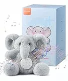 Dreamegg Einschlafhilfe Babys mit 21 Sounds & Aufnahmefunktion | Kuscheltier Baby mit Abnehmbares Soundmodul | Spieluhr Baby mit Timer | Geschenk Baby für Mädchen & Jungen, Maschinenwaschbar, Elefant