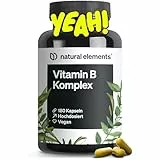Vitamin B Komplex - 180 Kapseln - Hochdosiert: Mit 500 µg Vitamin B12 - alle 8 B-Vitamine (B1, B2, B3, B5, B6, B7, B9, B12) - vegan, in Deutschland produziert & laborgeprüft