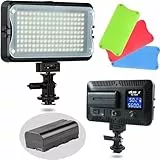 VILTROX 162 LED Kamera Vodeo Licht, 12W 1250Lux Videoleuchte CRI 95+ 3300K-5600K, Mit magnetischem Filter, Dimmbar 20%-100%, Tragbar mit Batterie, LCD-Display, Design für DSLR, Kamera, YouTube Filmen
