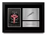 HWC Trading FR A4 Charles Leclerc Formula 1 Geschenke Gedrucktes Signiertes Autogramm Foto für Fromula 1 und Motorrennen Fans - A4 Framed