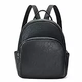 Telena Rucksack Damen Veganes Leder, Kleiner Rucksackhandtasche, Stylisch Frauen Designer Mini-Tagesrucksack Schultertasche Schwarz