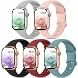 Jiamus 5 Stück Sport Armband Kompatibel mit Apple Watch Armband 44mm 45mm 46mm 49mm 42mm(Series3 2 1).Silikon Ersatzarmband für Damen Herren für iWatch SE.Ultra 2/Ultra Series10 9 8 7 6 5 4 3 2 1
