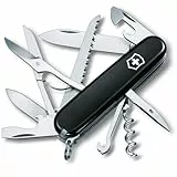 Victorinox Schweizer Taschenmesser Huntsman, Multitool, Swiss Army Knife mit 15 Funktionen, Klinge, Korkenzieher, Dosenöffner, Faltschachtel, Schwarz