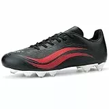 GOGOUP Fußballschuhe Herren Spike Microfaser Cleats Kunstrasen Jungen Fussballschuhe Athletics Trainingsschuh Professionelle Football Shoes Outdoor Sportschuhe Schwarz Rot EU42