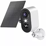 NUASI 2K Überwachungskamera Aussen Akku/Solar - Kamera Überwachung Aussen WLAN mit Farbige Nachtsicht, Kabellose Überwachungskamera außen/innen, PIR-Bewegungserkennung, IP66, 2,4 GHz
