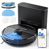 Lubluelu Saugroboter mit Absaugstation 3-in-1, 4500Pa Staubsauger Roboter mit Wischfunktion, Roboterstaubsauger mit Lasernavigation, App Steuerung, 24 No-Go Zonen für Tierhaare, Teppich (SL68 Plus)