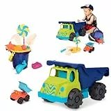 B. toys - Kolossaler Kreuzer & Sand AHOI! - Blau - Großer Muldenkipper & Sandspielzeug - 10 Strand- und Sandkastenspielzeug - Lastwagen, Schaufel, Schaufel und mehr - 18 Monate +