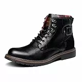Bruno Marc Herren Motorrad Stiefel Schnürstiefel Klassische Chukka Boots Biker Freizeitschuhe,Size 45,Schwarz,SBBO2215M-E