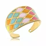 Made by Nami Boho Ring Gold Damen aus chirurgischem Edelstahl Statement Ring Verstellbar Vintage Schmuck Wasserfester Schmuck