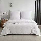 Good Nite Bettwäsche Set 2 Teilig 100% Polyester Mikrofaser Komfortabel mit Reißverschluss Bettbezüge ，1 Einfarbig Bettbezug + 1 Kissenbezug (Weiß, 135x200cm+80x80cm*1)
