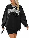 Svanco Sweatshirt Damen Oversized Los Angeles Pullover Teenager Mädchen Vintage Langarmshirt Coole Streetwear Ohne Kapuze