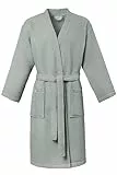 PandaHome L & G Bademantel 100% Baumwolle Waffelstoff Reisebademantel für Damen und Herren, Weiches, Saugfähiges und Leichtes Spa Bademäntel (Grün, L)