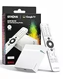 STRONG LEAP-S3+V2 Streaming Smart TV Box 4K UHD – 2 GB RAM + 16 GB Speicher, HDR10+ & Dolby Vision/Atmos, WiFi 5 & BLE 5, Ethernet-Anschluss (RJ45), Sprachassistent, Weiß