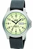 RJ655AX9 Lorus analoge Herrenuhr, Lumibrite, Tag- und Datumsanzeige, Nylon-Armbanduhr, grau