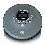 Lenco CD-400 - Tragbarer CD-Player - Discman - DAB+ Radio - CD, CD-R/RW, MP3-Player - Senderspeicher - Hörbuchfunktion - Antishock - integrierter Akku 1000mAH - Grau