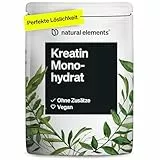 natural elements Creatin Monohydrat – 500g ultrafeines Pulver (Meshfaktor 200) – 166 Portionen reines Kreatin – hochdosiert – vegan, ohne unnötige Zusätze – in Deutschland entwickelt & laborgeprüft
