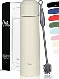 Milu Thermosflasche Thermoskanne Isolierflasche 1L, 750ml, 500ml - Isolierte Edelstahl Trinkflasche, 100% Auslaufsicher, Doppelwandisolierung (Buttercream, 500ml)