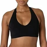 Amazon Essentials Damen Active FormFlex Buttery Soft Sport-BH mit V-Ausschnitt und Nackenband für leichten Halt, Schwarz, L
