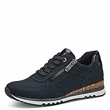 MARCO TOZZI Damen Sneaker flach mit Reißverschluss Vegan, Blau (Dk.navy comb), 38 EU
