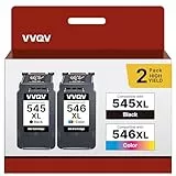 VVQV 545XL 546XL Multipack Ersatz für Canon Druckerpatronen 545 546 XL PG-545XL CL-546XL für Canon Pixma TS3350 TS3450 MX495 TS3150 TR4650 TR4550 TS3440 TR4551 TS3151 TS3355 MG2555s (Schwarz, Farbe)