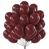 PartyWoo Luftballons Weinrot, 50 Stück 12 Zoll Ballons Bordeaux, Weinrote Luftballons für Ballongirlande oder Ballonbogen als Partydeko, Geburtstagsdeko, Hochzeitsdeko, Babypartydekoration, Rot-Y62