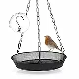 WILDLIFE FRIEND I Futterspender für Mehlwürmer zum Aufhängen Ø 18cm I Futtersäule für Vögel, Metall Futterstation zur ganzjährigen Wildvögel Fütterung, Futterschale aus Metall
