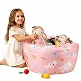 GAGAKU Kuscheltier Sitzsack Aufbewahrung Abdeckung 200L, XXL Spielzeug Aufbewharungstasche für Kinderzimmer Große Füllbarer Reißverschluss Sitzsack zum Organisieren (Kaninchen)