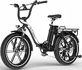HITWAY E Bike mit 48V 18Ah Akku,Elektrofahrrad,Faltbares All-Terrain E-Bike mit 20 Zoll Fat Reifen,klapprad e-Bike 250W Motor 25 km/h 7-Gang Schaltung und 3-stufiger E-Schaltung 60-140 km BK6SPRO