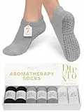 7 Paare Pilates Socken,Yoga Socken & Stoppersocken für Damen Herren,Anti rutsch Antirutschsocken mit Noppen & Duft,Yogasocken Ideal für Geschenk,Reformer,Ballett,Barfuss,Tanz,Fitness, Reha,35-42