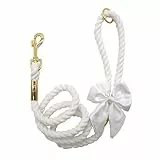 Croci Ceremony Bride Hundeleine aus Seil, elegant, mit dekorativer Schleife, für Hochzeit, Weiß, 130 x 1,5 cm