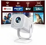 Mini Beamer 4K 1080P Unterstützt [Android 13 & 270° Drehbar] Smart Beamer Klein mit WiFi 6 Bluetooth 5.4, Tragbarer Projektor Heimkino Outdoor mit Auto Trapezkorrektur für HDMI/Android/iOS/PC/USB