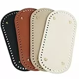PU Leder Tasche Bottom Shaper, 4 Stück Häkeltasche Bottom Shaper Pad mit Löchern, Stricktasche Oval Nagel Bottom Shaper 25 x 12 cm für Handtasche Schultertasche Geldbörse DIY Zubehör