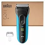 Braun Series 3+ Rasierer Herren Elektrisch, Elektrorasierer, 3 Flexible Klingen, Rasierapparat, Effizienter MicroComb Mitteltrimmer, Präzisionstrimmer, Nass- & Trockenrasierer für Männer, 3040si, Blau